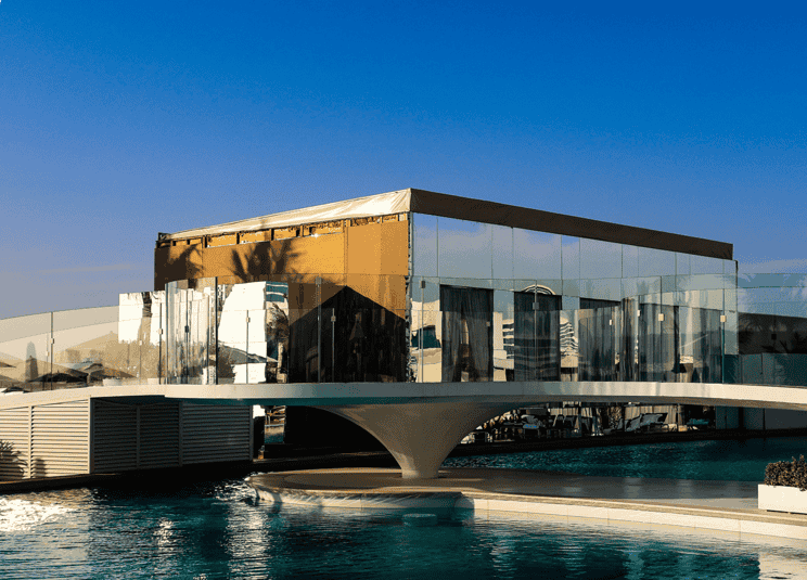 Beautifully designed modern house by the river, showcasing an elegant fusion of nature and modernity
